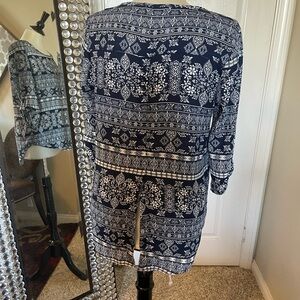 Blue and white blouse